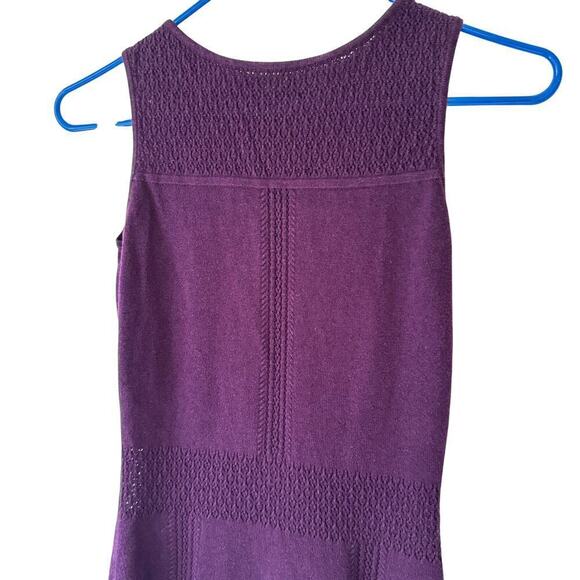 Lauren Ralph Lauren Womens Skater Dress Size XS Deep Purple Knit Lace Whimsigoth - Picture 5 of 7